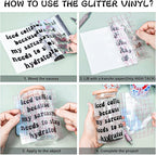 VINYL FROG Shimmer Adhesive Vinyl 12"x60" Black Glitter Craft Permanent Vinyl - Image 3