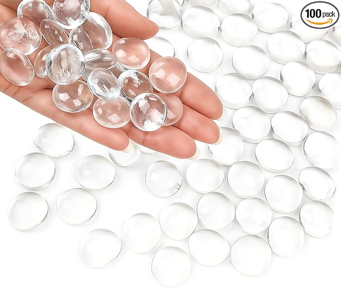 ARSUK Flat Glass Marbles, 1 LB Glass Beads by ARSUK