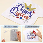 Tintnut Silver Glitter Heat Transfer Vinyl Roll, easy cut & weed, stretch - Image 3