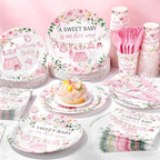 Pickmesh 400 Pcs Floral Baby Shower Party Decoration Include A Sweet Baby ls on - Image 4