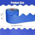 70Ft Shine Deep Blue Bulletin Board Borders，Scalloped Poster Boards Decorations - Image 2