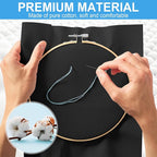 MYFAMIREA 16PCS Cross Stitch Fabric, 4 Sizes Black Aida Cloth 14 Count Craft - Image 5