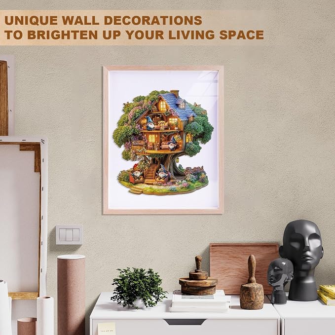 Elf Tree House Puzzles Adults Gifts Wooden 85 Pieces 8.5 * 8.2in - Image 7