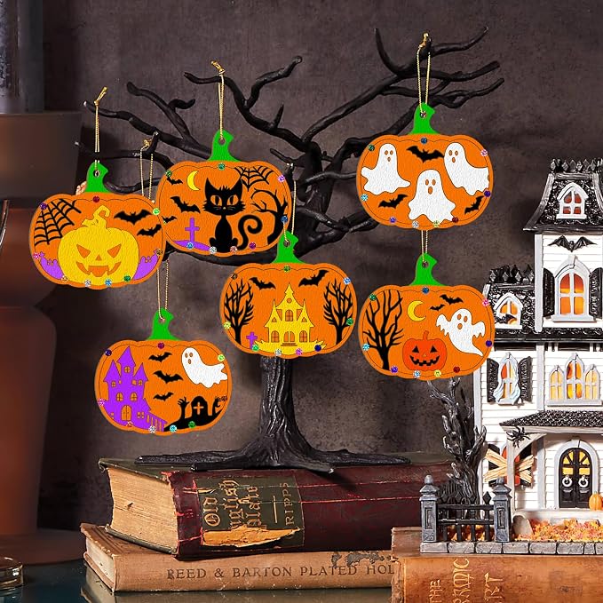 36PCS Wooden Pumpkins Ornaments to Paint Halloween Thanksgiving Decoration - Image 3