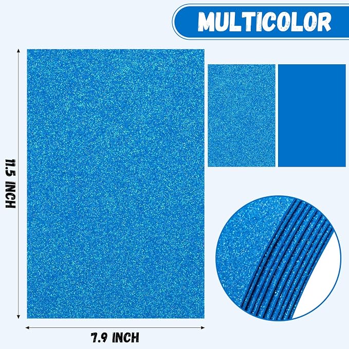 10 Pack Glitter Foam Sheets Craft 8 x 12 inch | Sparkles Foam Paper - Image 2