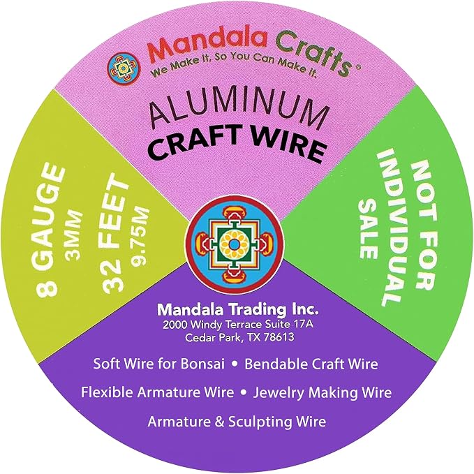 Mandala Crafts 8 Gauge Silver Tone Black Anodized Aluminum Craft Wire | 120 FT - Image 3