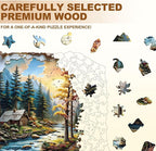 Autumn Dreamscape Puzzles Adults Gifts Wooden 90 Pieces 7.7 * 7.6in - Image 3