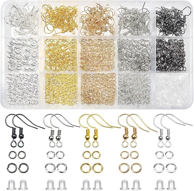 TOAOB 150pcs 5 Colors Earring Hooks Kit Hypoallergenic Ear Wires and 1000pcs by TOAOBTHEONEANDONLYBABY