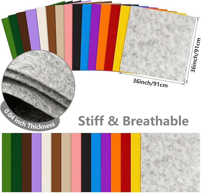 Felt Fabric 36'' X 36'' Large Felt Sheets Stiff Craft Felt by The Yard - Image 2