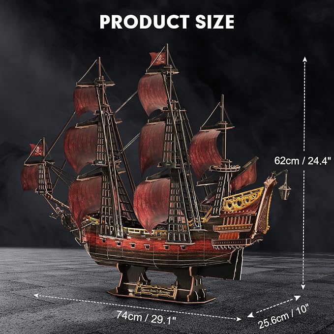 CubicFun 3D Puzzles for Adults Kids, Home Decor Cool Pirate Ship Arts & Crafts - Image 7