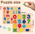 Wooden Puzzles for Toddlers, Bright Colors, 15 numbers puzzles, 26 English - Image 2