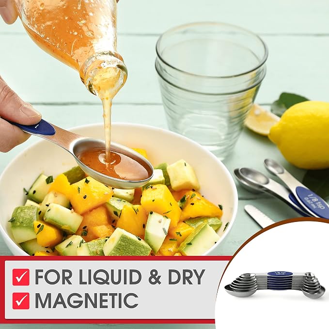 Spring Chef Stainless Steel Magnetic Measuring Spoons Set of 8 - Image 7