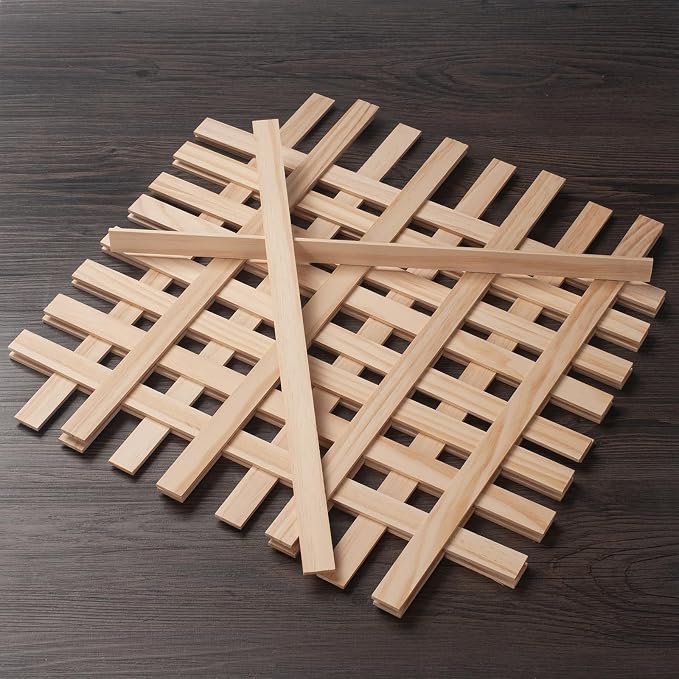 Wooden Dowels for Crafts, Wood Trim Wood Strips Planks Slats for Wall 1/8" × - Image 2