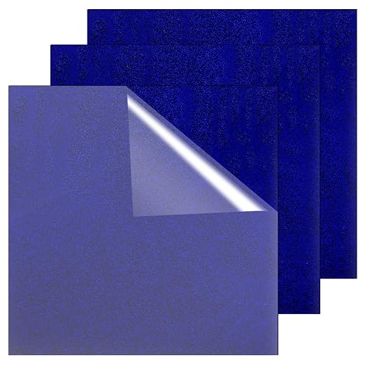 3 Pcs Glitter Blue Glossy Acrylic Sheets, 7.87 x 7.87 x 1/10 Inch Laser Cutting by Frddiud