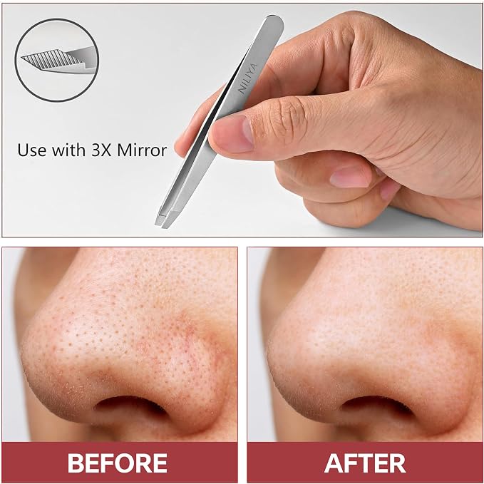 Tweezers for Women Facial Hair, Precision Slant Eyebrow Tweezers, Sharp Plucker - Image 6