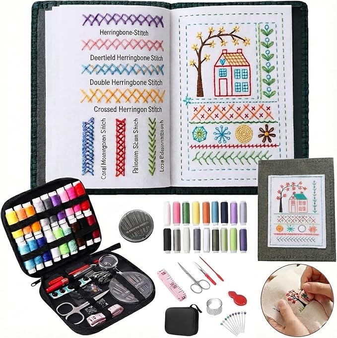 Nyrvexa 2026 New Embroidery Stitch Book Kit, Portable All Scenario Embroidery by Unknown
