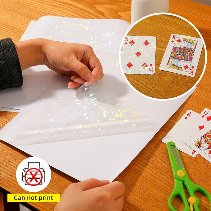 36 Sheets Holographic Laminate Sheets Clear Self Adhesive Sticker Paper | - Image 7