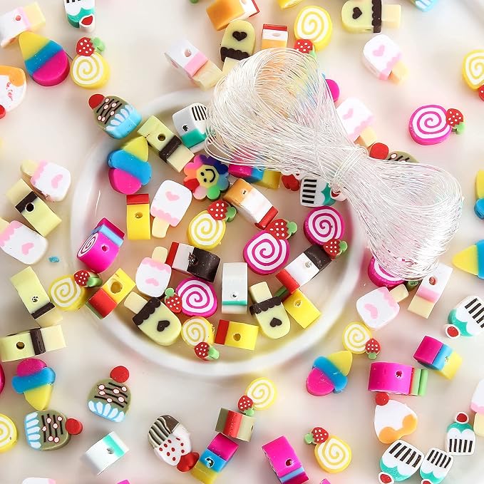 100pcs Mixed Polymer Clay Spacer Beads - Image 3