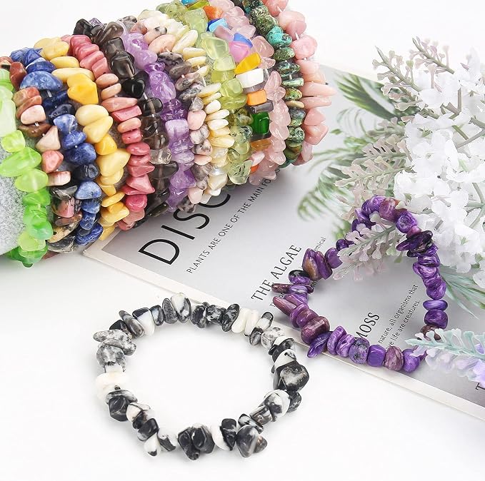 456 PCs Natural Chip Stone Beads, 5-8mm Irregular Multicolor Gemstones Loose - Image 7