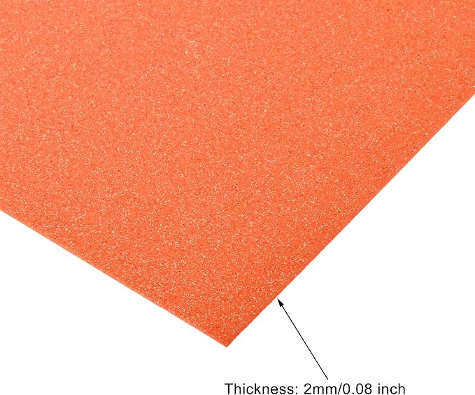uxcell Orange Shiny EVA Foam Sheets 11 x 8 Inch 2mm Thick - Image 3