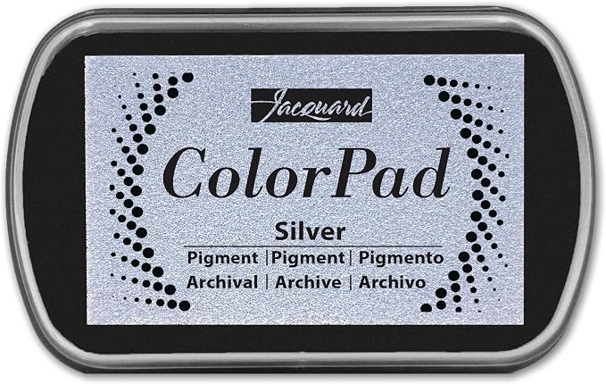 Jacquard ColorPad Archival Pigment Ink Stamp Pads- Metallic Silver by Jacquard