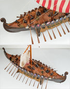 SAILINGSTORY Wooden Viking Ship Model Drakkar Oseberg Longship Model | - Image 3