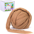 QMNNMA Wool Roving 0.88 lb, Natural Wool Roving, Needle Felting Wool-Brown | by Qmnnma