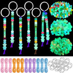 Landical 564 Pcs Glow Beads Keychain Making Kit DIY Glow in The Dark Key Chain by Landical