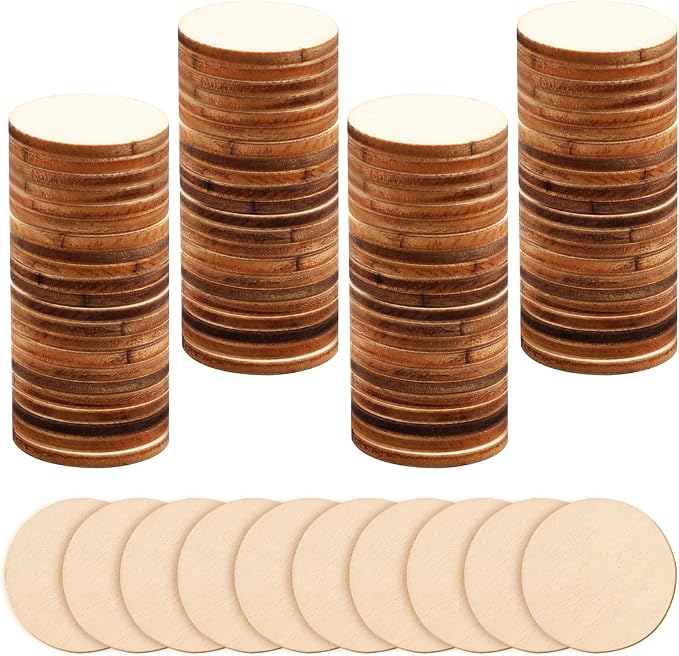 100 Pack Unfinished Wood Circles by Unknown