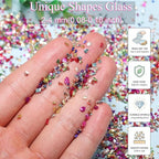15 Colors Metallic Crushed Glass Chips 225g/7.9oz, 2-4mm Shiny Irregular - Image 2