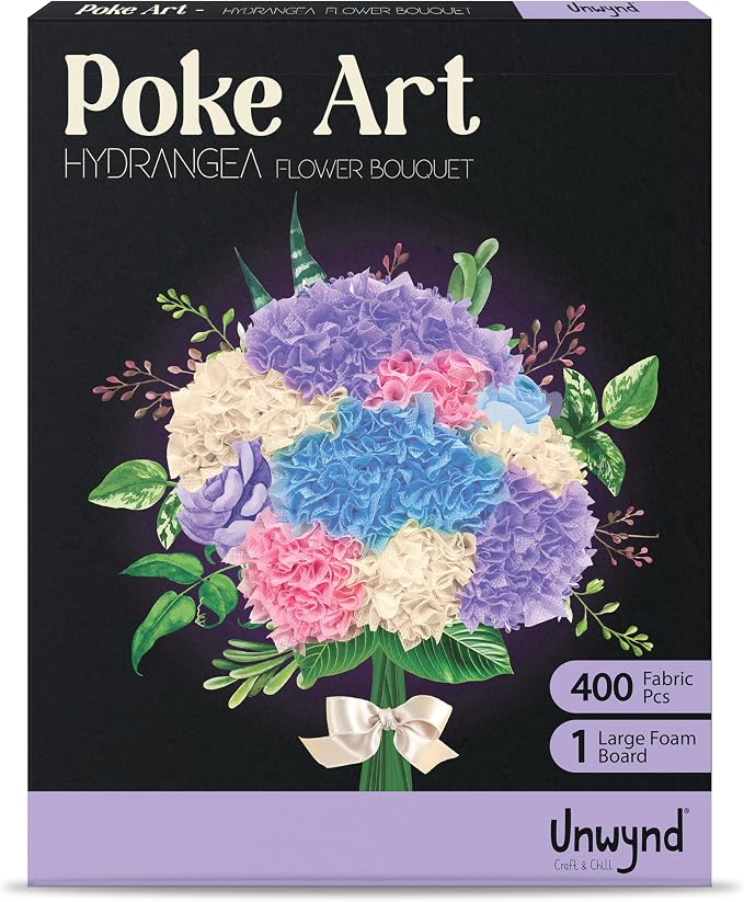 Unwynd Poke Art Hydrangea Flower Bouquet | Mess-Free Arts and Crafts by Unwynd