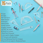 Mr. Pen- Geometry Set, 6 Inch Swing Arm Protractor, Divider | Set Squares - Image 2