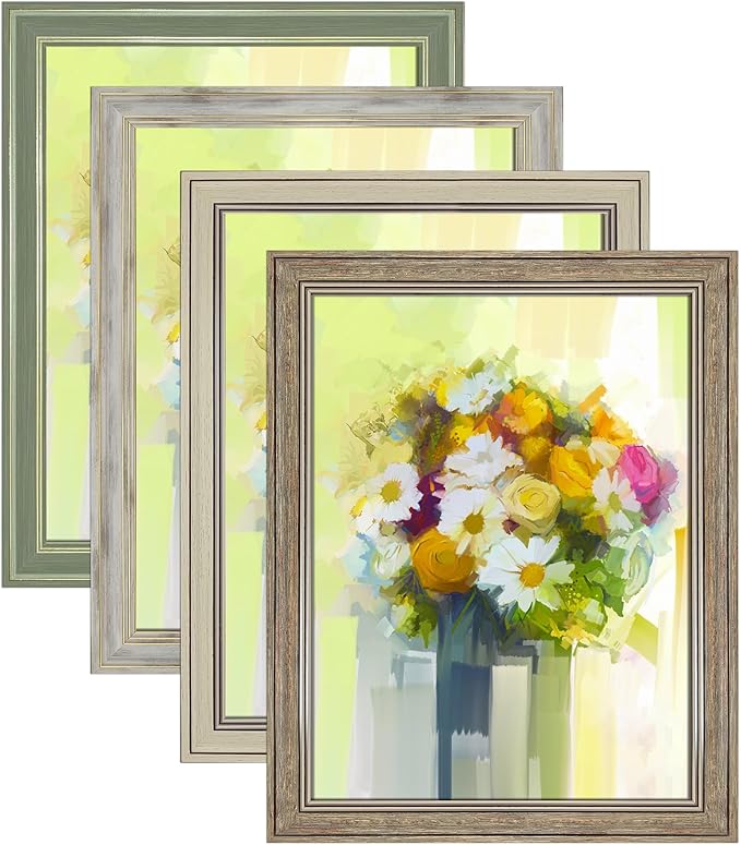LUCKYLIFE 11x14 Picture Frame Set of 4, Display 9x12 Pictures by LUCKYLIFE