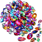 500 Pcs Mixed 10 Colors AB Colorful Gems Rhinestones by KDCQAH