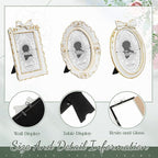 Vicenpal 3 Pcs Tiny Picture Ornate Frames 4 x 6 Inch Small Vintage Oval Picture - Image 3