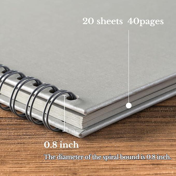 potricher 7 x 7 Inch DIY Scrapbook Album 40 Pages Hardcover Kraft Paper Scrap - Image 4