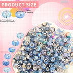 Large Hole Beads Spacer Beads Sky Blue Assorted European Craft Big Beads Large - Image 2