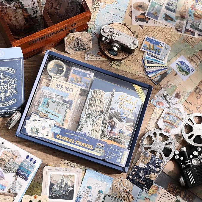 emmoolife Scrapbooking Supplies Kit, Daily Life World Travel Scrapbook Kit - Image 5