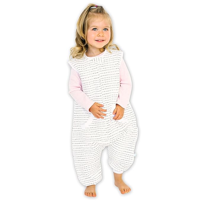 Tealbee Dreamsuit Toddler Sleep Sack with Feet – Walker Sleep Bag with Legs, Rayon made from Bamboo, Winter 1.5 TOG, 2-Way Zipper, 12m-2T - Brushed Black