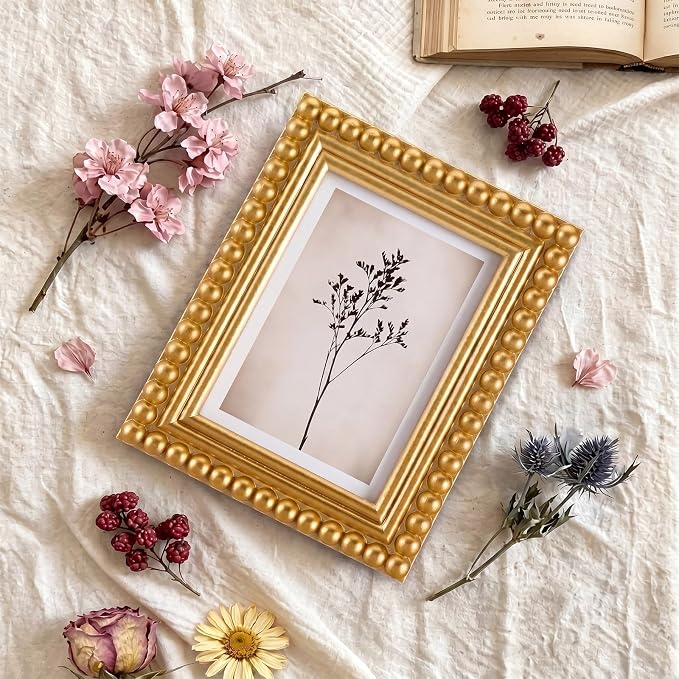1 Pack 5 x 7 Picture Frame, Wood Beaded Boho Photo Frame, Vintage Photo Display - Image 6