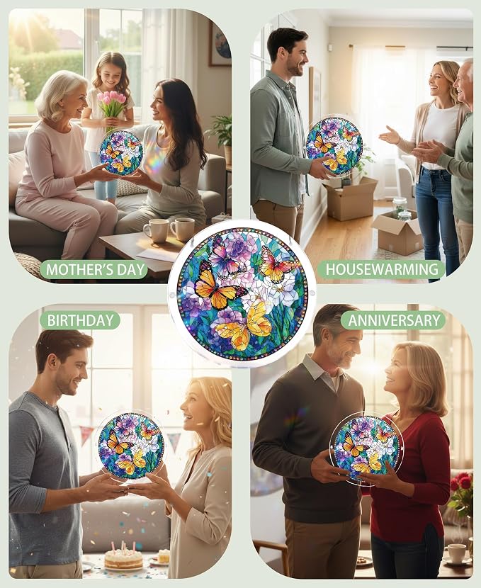 Acrylic Puzzle Suncatcher, Colorful Butterfly Flower Sun Catcher - Image 4