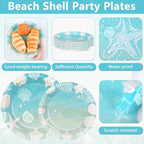 Seashell Beach Party Plates Napkin Fork Nautical Coastal Birthday Party - Image 3