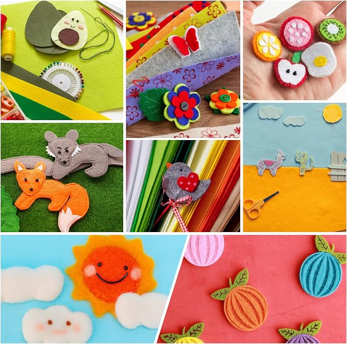 HaoFeiJH 6 Rolls 8"x20" Soft Felt Fabric Sheets, 1.6mm Thick, and Projects - Image 5