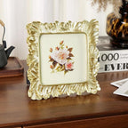 Cuspin Gold Picture Frame 5x5 Frames, Vintage Ornate Frame Palm Leaves Textured - Image 2