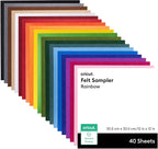 Cricut® Felt Sheets, Rainbow Sampler – 12 in x 12 in | Compatible - 1mm Felt by Unknown