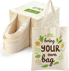 60-Pack Sublimation Blanks Tote Bags, Off-White Canvas Bags by MAFYE
