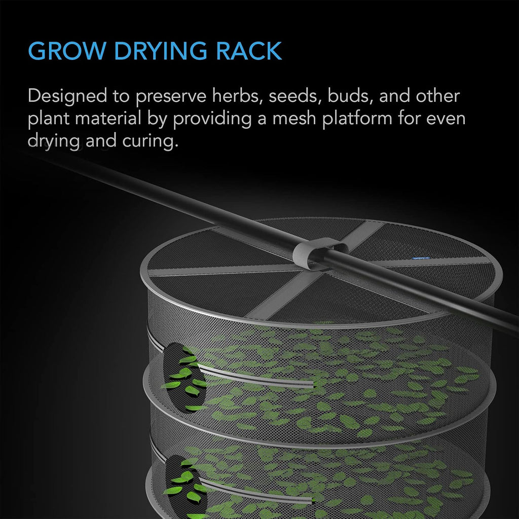 AC Infinity Herb Drying Rack, 6-Layer Hanging Mesh Net for Plants, Seeds, and Buds, 24" Diameter Fit in Grow Tents Closets Hydroponics