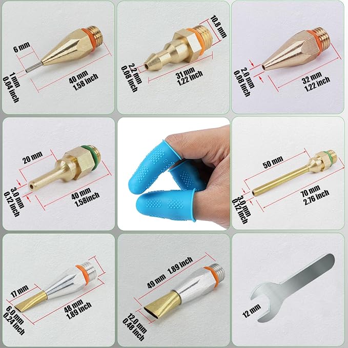 MONVICT Hot Melt Glue Gun with 7 Copper Nozzles, Heavy Duty | 3 Silicone Finger - Image 4