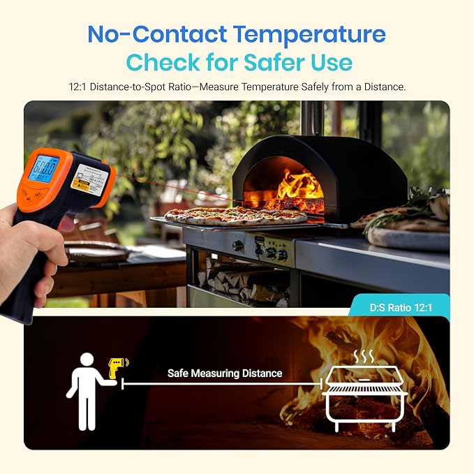 Etekcity Infrared Thermometer Laser Temperature Gun 774, Pizza Oven, Adjustable - Image 4