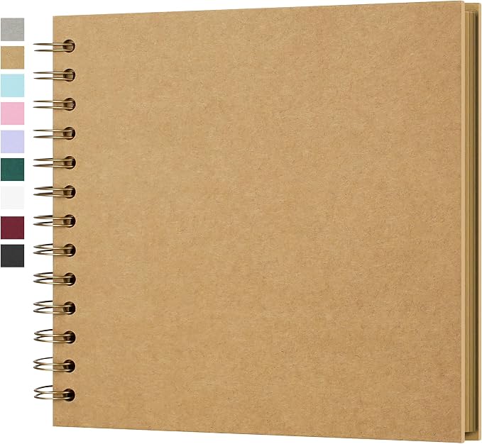 Yopih 7x7 Inch DIY Scrapbook Photo Album, Hardcover Kraft Paper Acid-Free by Yopih